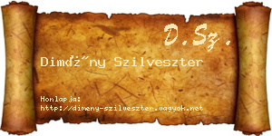 Dimény Szilveszter névjegykártya